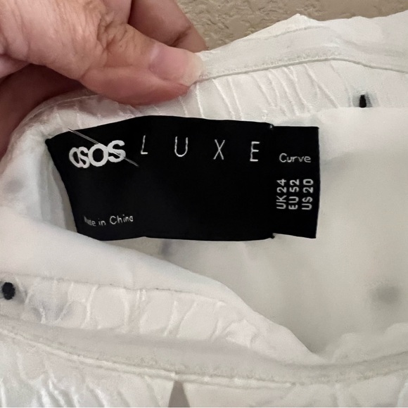 ASOS LUXE Jacquard Ruffle Bardot Mini Dress Size 20 NWT - Picture 7 of 10